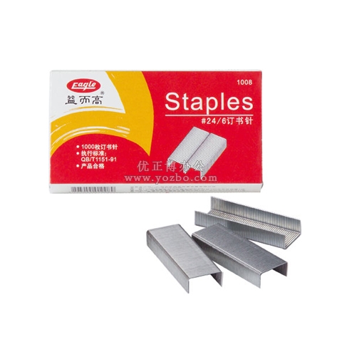 益而高 標準訂書針1008 #24/6一盒1000釘