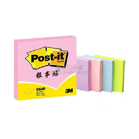 3M 報事貼 654P彩色便條紙 76*76mm（3×3）