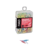 得力0024 彩色回形針 100枚/盒