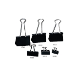 得力黑色長尾票夾15/19/25/32/41/51mm（紙盒）