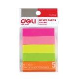 得力7154 熒光紙百事貼（五色裝） 50×15mm