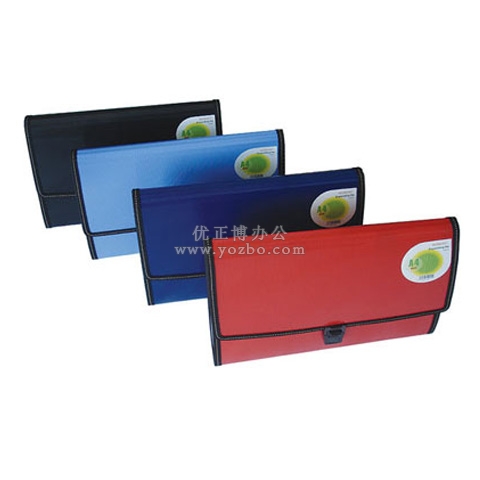 和興盛 十二層直條紋包邊鎖扣風琴包F4011 A4