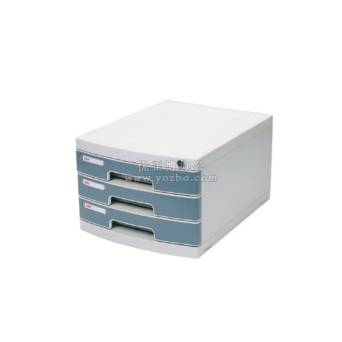 得力 8833 三層硬塑文件柜（帶鎖）