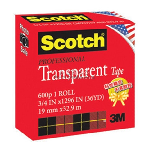 3M 思高 600P 3/4 專業透明膠帶 19mm*33m