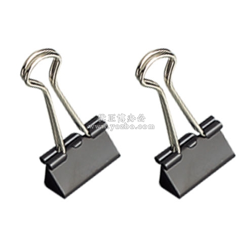 齊心B3609黑色長尾票夾 19mm 12個/紙盒