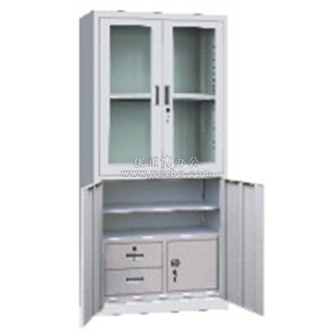 鋼制辦公文件柜 LB-W-017內(nèi)保險玻璃柜 帶鎖鐵皮柜