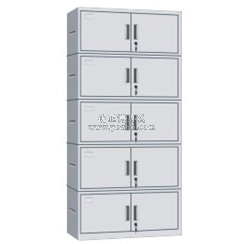 鋼制辦公文件柜 LB-W-028五節檔案柜 帶鎖鐵皮資料柜