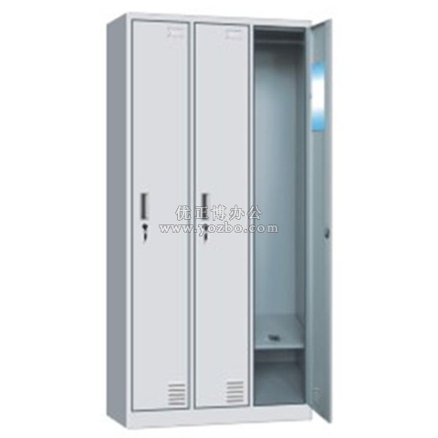 鋼制更衣柜 LB-W-034三門更衣柜 帶鎖鐵皮工衣柜