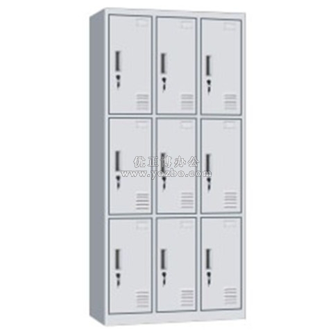 鋼制更衣柜 LB-W-039九門更衣柜 帶鎖鐵皮工衣柜
