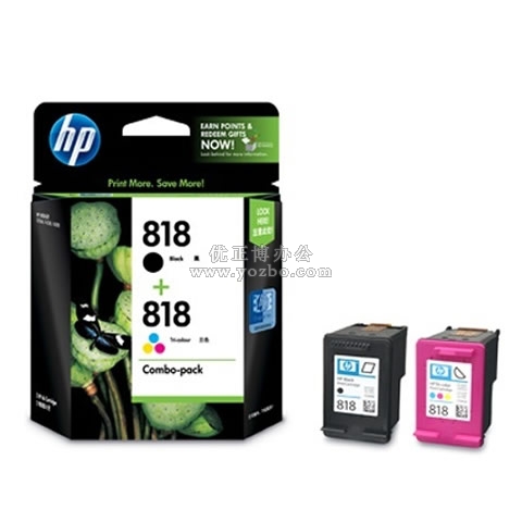 惠普 818號CN068AA 黑彩墨盒套裝