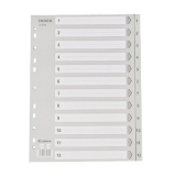 齊心 數(shù)字膠質(zhì)分類索引紙(11孔，1-12) IX894 A4