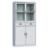 鋼制辦公文件柜 LB-W-007中二斗移門柜 帶鎖鐵皮柜