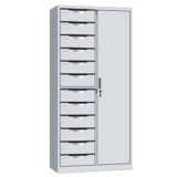 鋼制文件柜 LB-W-031單門十二斗柜 帶鎖鐵皮目錄卡片柜