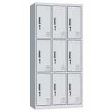 鋼制更衣柜 LB-W-039九門更衣柜 帶鎖鐵皮工衣柜
