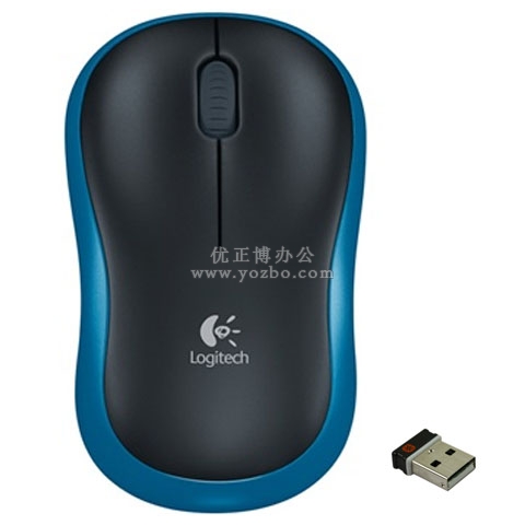 羅技（Logitech）M185 無線鼠標 黑色藍邊