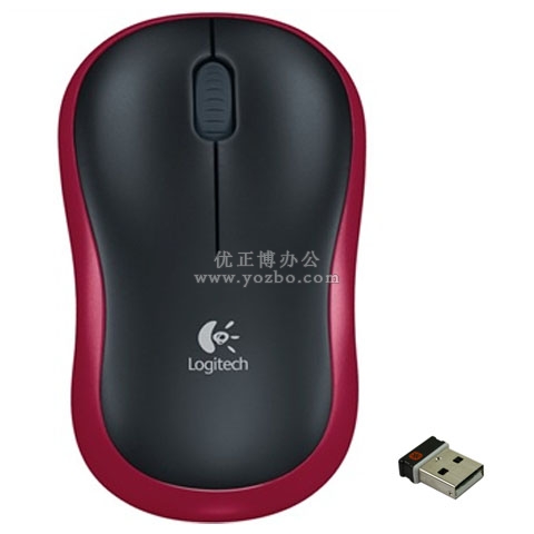 羅技（Logitech）M185 無線鼠標 黑色紅邊