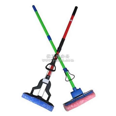 海綿拖把 可伸縮桿膠棉拖把 28cm