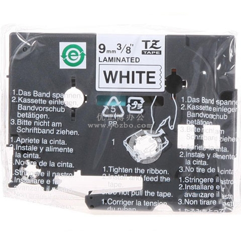 兄弟(brother)  TZ-221 9mm 白底黑字標簽色帶 原裝耗材