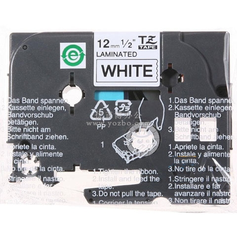 兄弟(brother)  TZ-231 12mm 白底黑字標(biāo)簽色帶 原裝耗材