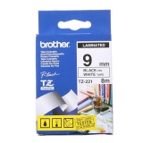 兄弟(brother)  TZ-221 9mm 白底黑字標簽色帶 原裝耗材
