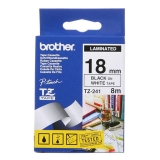 兄弟(brother)  TZ-241 18mm 白底黑字標(biāo)簽色帶 原裝耗材