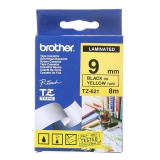 兄弟 TZ-621/TZe-621 9mm 黃底黑字標(biāo)簽色帶 原裝耗材