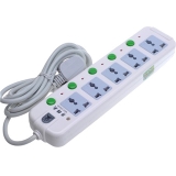 子彈頭 2.8米插座5位獨(dú)立開關(guān) 精致型 TS-208X