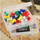 得力0021 彩色工字釘 35枚/盒