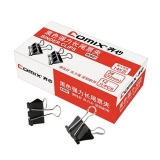 齊心B3607黑色長尾票夾 32mm 12個/紙盒