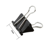 齊心B3608黑色長尾票夾 25mm 12個/紙盒