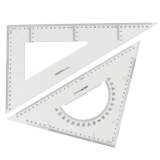 得力6440 有機(jī)玻璃三角尺 超透明 40cm